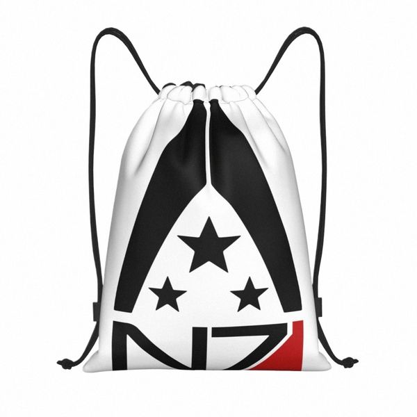 Mass Effect N7 DrawString sac à dos Femmes hommes Gym Sport Sackpack Portable Alliance Military Video Game Shop Sac Sack B5yl #