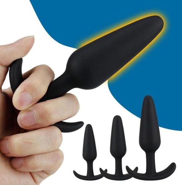 Massage 100 Safe Silicone Consolador Anal enchufes Butt Coug Butt Tope Sex Sexy Stopper 3 Juguetes de sexo para adultos de diferentes tamaño para entrenadores de hombres de mujer MA4104063