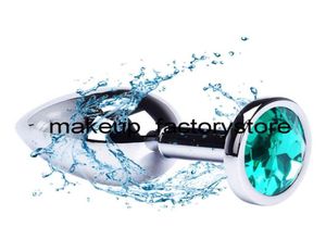 Massage 2 Taille Métal Plug Anal Sex Toys pour Femmes Couples Jeux Cristal Anal Plug Butt Plug Anal Gode Adulte Produit Flirter Stor5103991