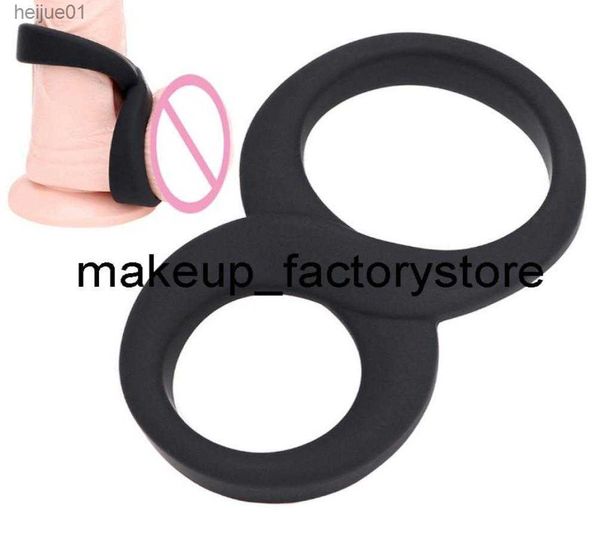 Massage 2020 Double Anneau Élastique Pénis Anneau Sex Toys Pour Hommes Mâle Masturbateur Cock Ring Retarder L'éjaculation Gode Extender Adulte Pro8989823 L230518