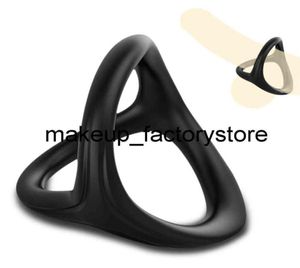 MASSAGE 3 en 1 Ultra Soft Silicone Penis Cock Ring Sex Delay Ejaculation Ejaculation Sleeve pour pénis Extender Sex Toys for Men Dick Enraventer 1464126