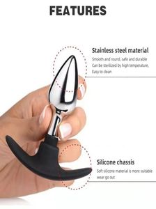 Massage 3 SIET SILICONE HANDGANG METAL ANAL PLUT PROSTATE Massager Vrouwelijke masturbator Vervangbare basis Buttplug Pussy Sekspeelgoed voor 8542934