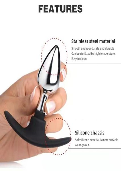 Masser 3 taille en silicone manche en métal anal bouchon de la prostate masseur femelle masturbator remplaçable de base de base de bouton de puste sexuels pour 6224887