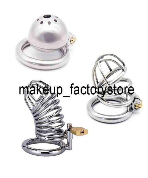 MASSAGE 3 styles en acier inoxydable 3 taille Bird Cock Cage Lock Adult Game Game Metal Male Belt Device Penis Ring Sex Toy pour Men1179675