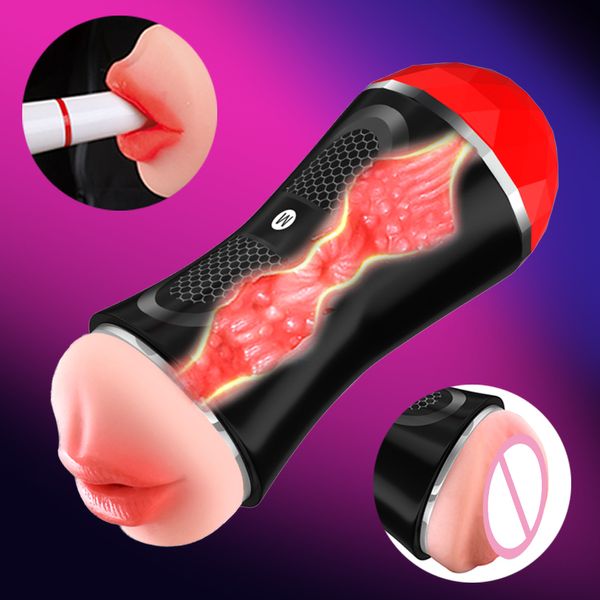 Masaje 3D simulación Vagina sexo Oral taza de masturbación masculina Sex Shop Vagina Real boca mamada ejercicio de resistencia juguetes para adultos para hombre