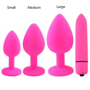 Massage 4pcs / Set Bullet Vibrator Anal Plug Ass Vaginal Masturbation Butt Sex Toy Ensembles pour Femmes Couple Gay Perles
