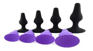 MASSAGE 4PCSSET BURT PLIG pour les jouets érotiques débutants Silicone Plug anal Produits Adult Products Anal Sex Toys for Men Women Gay Prostate MAS3556327
