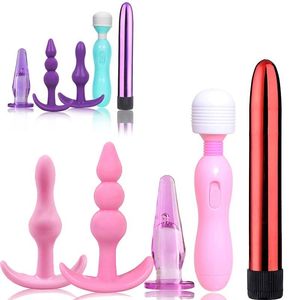 Massage 5 stks/set Sexy Product Mini Bullet Vibrator En Anale Kralen Stekkers G Spot Stimulator Anale Massager Masturbatie Sexy Speelgoed voor Vrouwen