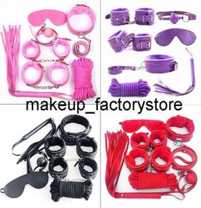 Massage 7 stcs 8pcs Exotische accessoires Nylon Seksenbondage Set y Lingerie Handboeien Zweef touw Anal volwassen speelgoed voor paren9519608