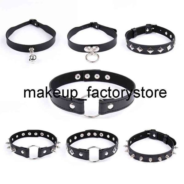 Collier de Massage en cuir PU, 7 types, fétiche, Sexy, esclave, Bondage, Punk, Rivets, contraintes BDSM, accessoire érotique sexuel