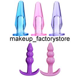 Massage Volwassen Seksspeeltjes Mini Siliconen Anale Plug Kralen Jelly Dildo G Spot voor Mannen Butt Products Women