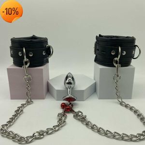 Massage Adulte SM Jeux Poignet à Anal Bondage Kit avec Chaîne En Métal Fétiche Bdsm Queue Plug Menottes Sex Toys pour Hommes Femmes Contraintes