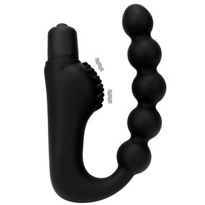 Masaje Anal Vibrador Cuentas Anales Silicona Butt Plug Vibrador Consolador Vagina Estimulador de Clítoris Adultos Juguetes Sexuales Para Mujeres Hombres Masaje de Próstata