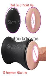 Massage Automatique Masturcator Cup masturbateur 10 vibrations fortes Vibration Sex Toys for Men Pénis Exercice de piste de chatte de vagin réaliste Cu6497140