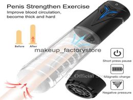 Massage Automatische Penis Extender Vacuümpomp USB -oplaad elektrische penispomp Sex Toys for Men Penile vergroting Male mastu5673245