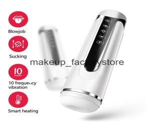 Massage Automatische Super Power Bloyjob Verwarming Zuigen Mannelijke Masturbator Vibrator Vagina Zuigen Masturbatie Sekspeeltjes voor mannen Seks M1812051