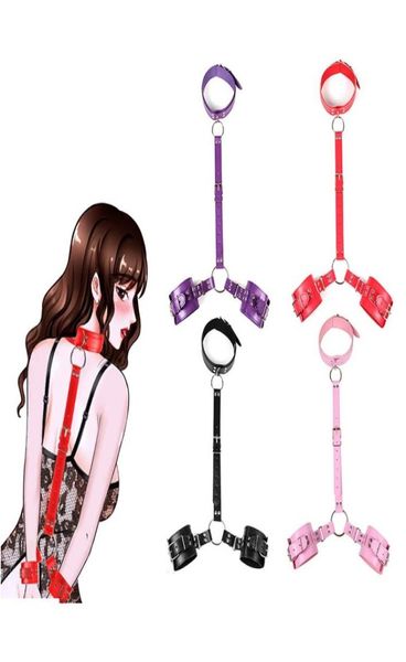 Massage Revers lié Bdsm Bondage Retenue avec Collier et Menottes Esclave Fétiche Bondage Gear Érotique Sex Toys Pour Couples Adultes3283855