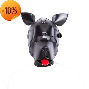 Massage Bdsm Bondage Chien Masque avec Capuche En Cuir Fétiche Esclave Masque De Retenue Sex Toy pour Homme Femme Halloween Cosplay Couvre-chef SM Érotique