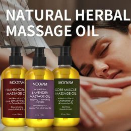 Massage lichaam olie aromatherapie lavendel essentie olie reparatie huid gezicht lichaam spa hydraterende plantaardige olie cellulitis massageolie