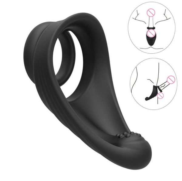 Anillo de masaje para pene con bloqueo, funda para erección de esperma, anillo para pene para retrasar la eyaculación, Juguetes sexuales para hombres, productos íntimos Sex Shop2511098