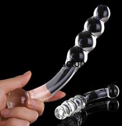 Massage Crystal Glass Dildo Beads Buttplug Anal GSPOT Fake Penis Massager Masturbatie Volwassen seksspeelt voor vrouwen1341918