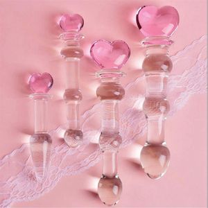 Massage Cristal Godes En Verre Gay Sexy Produits Butt Plug Vaginal Anal Stimulation Perles Pénis pour Femmes Anal Plug Sexy Toys296d