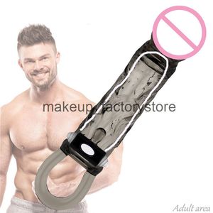 Massage Vertraagd Penis Extension Set Realistische Penisvergroting Dikker Draagt ​​Speeltjes Paar Sex Enduring Ring Male Volwassene 18