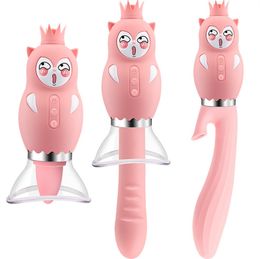 Massage Dildo Vibrators Seksspeeltjes voor Volwassenen Dames Tepel Sucker Vibrator Erotische Speelgoed Intieme Goederen Borst Clitoris Stimulator Sexshop