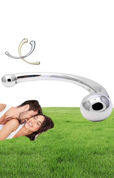 Massage à deux fins en acier inoxydable G Stick Stick Stick Pure Pénis Pénis PSPOT Stimulator anal Plug Dildo Sext For Women Men2781355