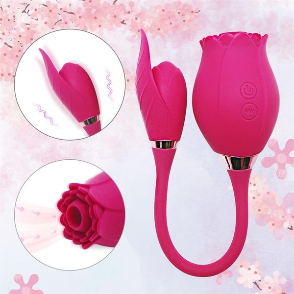 Masaje Dual Motor Rose Chupando Vibrador 10 frecuencias Vibración Huevo Vibrador Pezón Estimulador del Clítoris Producto Erótico Juguete Sexual for278Z