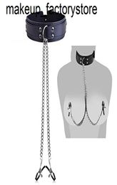 Masaje Eather Slave Collar Pezón Abrazaderas Collar Juegos para adultos Juguetes sexuales para mujeres Parejas Bdsm Bondage Gags Bozales Accessorie7872992