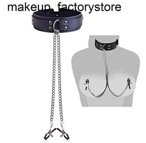 Masaje eather esclavo collar pezón collar Juegos para adultos juguetes sexuales para mujeres bdsm bondage gags admisores accesorios3941704