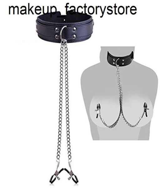 Masaje eather esclavo collar pezón collar Juegos para adultos juguetes sexuales para mujeres bdsm bondage gags buzzles accesorie7589410