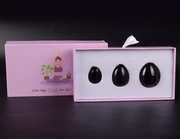 Massage œufs forés d'obsidienne naturelle yoni wand wand femmes kegel exerciseur jade masseur muscles vaginaux resserrer la balle de santé car1524528
