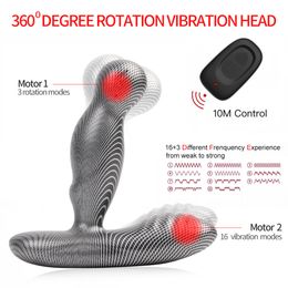 Masajeador de próstata con pulso de descarga eléctrica, vibrador Anal, juguetes para hombres y mujeres, tapón vibrador remoto para trasero, Sex Shop masculino