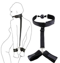 Massage menottes érotiques bouche bouche bdsm retenus de bondage toys pour couples ouverts bouches bâillonnements à billes revers à revers attachées adultes 9468671