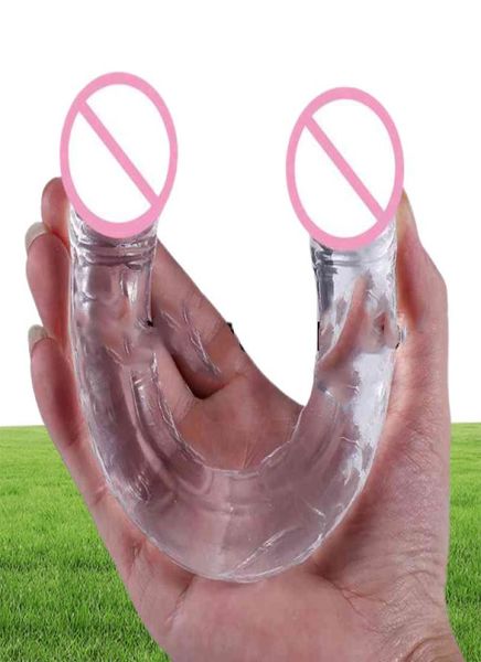 Massage Erotisch Soft Jelly Dildo Anale Realistische Penis Dubbele Hoofd Dildo Lul Speelgoed Masturbatie Voor Volwassen Gspot Orgasme Speeltjes voor 4311067