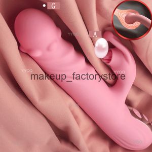 Vibrador de masaje para mujer, juguete sexual, vibración telescópica, punto G, lamiendo la lengua, estimulación del clítoris, calefacción, consolador vaginal, masturbación para adultos