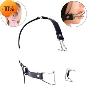 Massage Fetisj BDSM Metal Nose Hook Slaven Fixatie Open Mond Gag met lederen hoofd Bondage Harness van volwassen slavenspellen Sex Toys