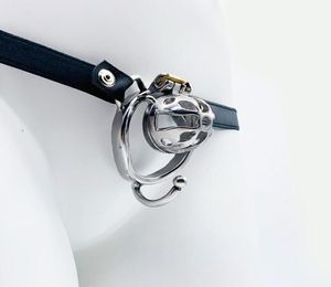 Massage Frrk31 Kuisheid kooi gebogen ring met ondersteuningstestikelsriem op riem volwassen seksspeeltjes voor man roestvrijstalen metalen pik PE5604466