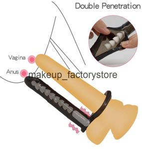 Masage G Bague d'anneau de bite sur le gode Double pénétration Anal Plug Butt Plug Strapon Dildos Vibrator Buttplug Sex Toys pour Coupl6665272