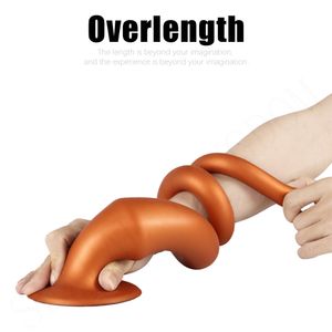 Massage Gouden Super Enorme Anale Plug Krachtige Zuignap Vloeibare Siliconen Butt Plug Prostaat Massager Dildo G-Spot Stimulator Seksspeeltjes