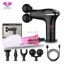 Massage Gun Fascia Gun Muscle Massagepistool Dubbele kop diepe weefsel spier Handheld Percussie Massager voor lichaamsrug en nekpijnverlichting 240321