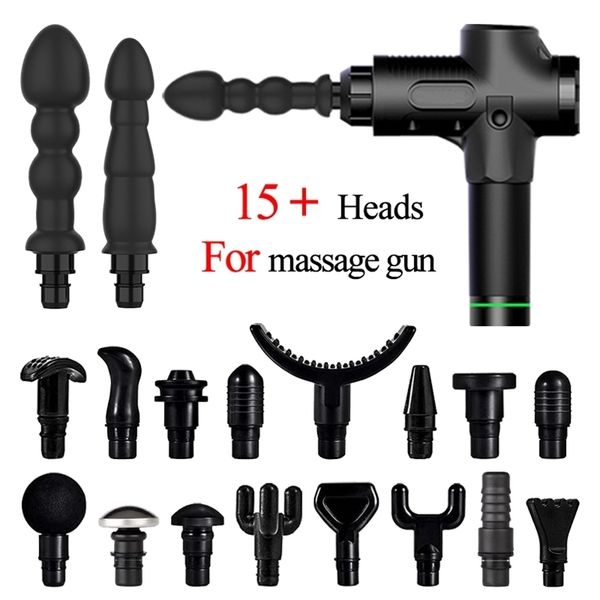 Massage Gun Head vibration message pistolet accessoires sexe têtes de silicone pour Fascia percussion Vibrateurs Femme Homme 220115