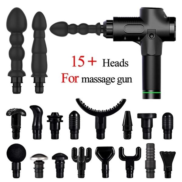 Massage Gun Head vibration message pistolet accessoires sexe têtes de silicone pour Fascia percussion Vibrateurs Femme Homme 220115220u
