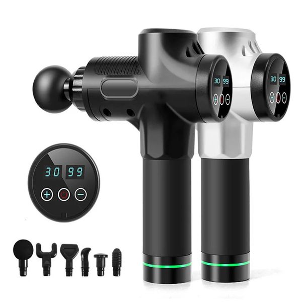 Massage Gun Percussion LCD Electric Pistola Fascia Neca Back Foot Leg Showder Corps Muscle Deep Muscle Pistolet Massageur 240422