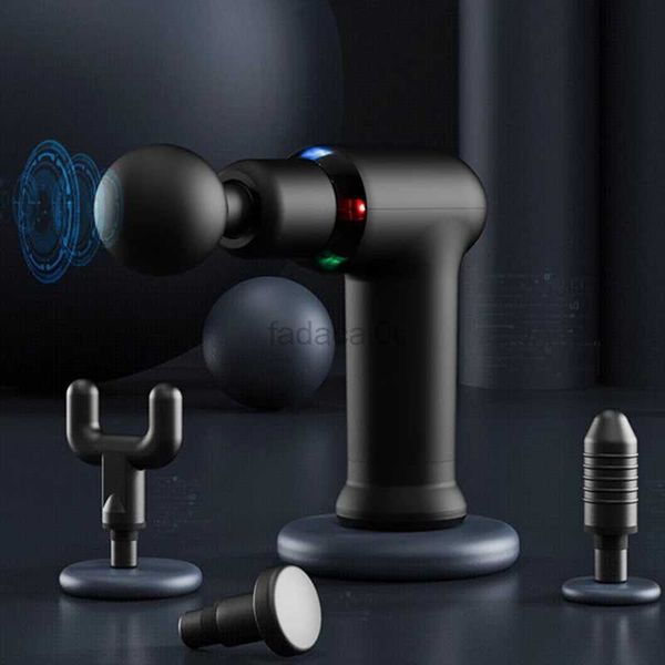 Pistolet de massage UMQ Pistolet de massage Lumière LED fraîche Pistolet à percussion Masseur des tissus profonds Muscle du cou Corps et dos Relaxation 240321