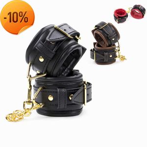 Massage Hoge kwaliteit Erotische lederen bondage Strap Harness van verstelbare spons Handboeien enkelmutsen Sex Toys voor BDSM Slave Roleplay