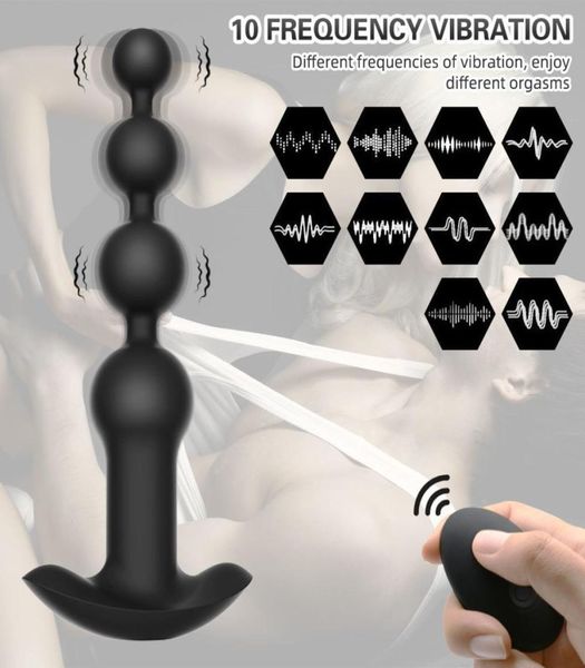 Masaje de alta calidad de silicona Anal Plug Butt Plug Control remoto Masajeador de próstata Productos para adultos Cuentas anales Juguetes sexuales eróticos para C9718241