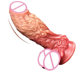 Masser un gode énorme avec des produits adultes puissants pour adultes grosse bite liquide en silicone pénis femelle masturbator érotique toys for Coupl9615848